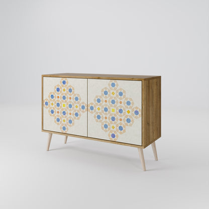 Credenza a 2 ante PATTERNED PRISM in effetto rovere
