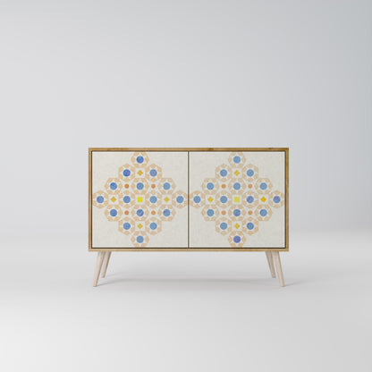 Credenza a 2 ante PATTERNED PRISM in effetto rovere