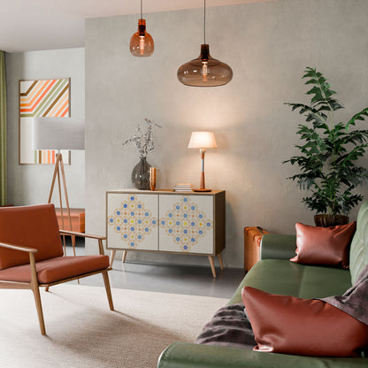 Credenza a 2 ante PATTERNED PRISM in effetto rovere