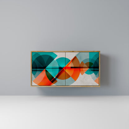 Credenza CIRCULAR RHAPSODY a 2 ante in effetto rovere