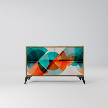 Credenza CIRCULAR RHAPSODY a 2 ante in effetto rovere