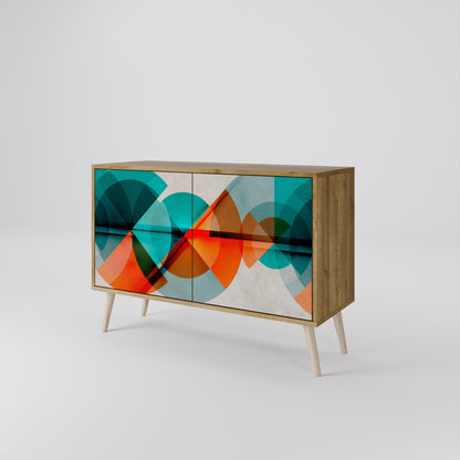 Credenza CIRCULAR RHAPSODY a 2 ante in effetto rovere