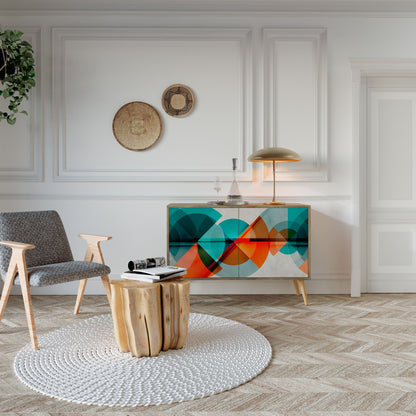 Credenza CIRCULAR RHAPSODY a 2 ante in effetto rovere