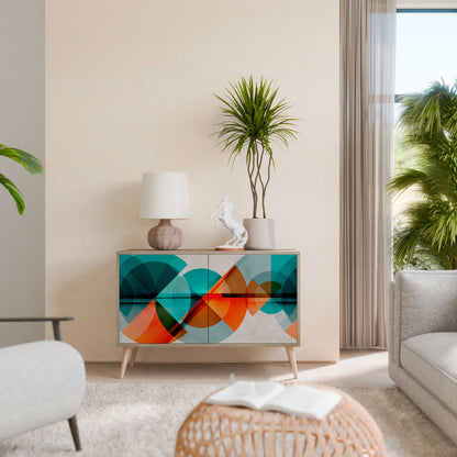 Credenza CIRCULAR RHAPSODY a 2 ante in effetto rovere