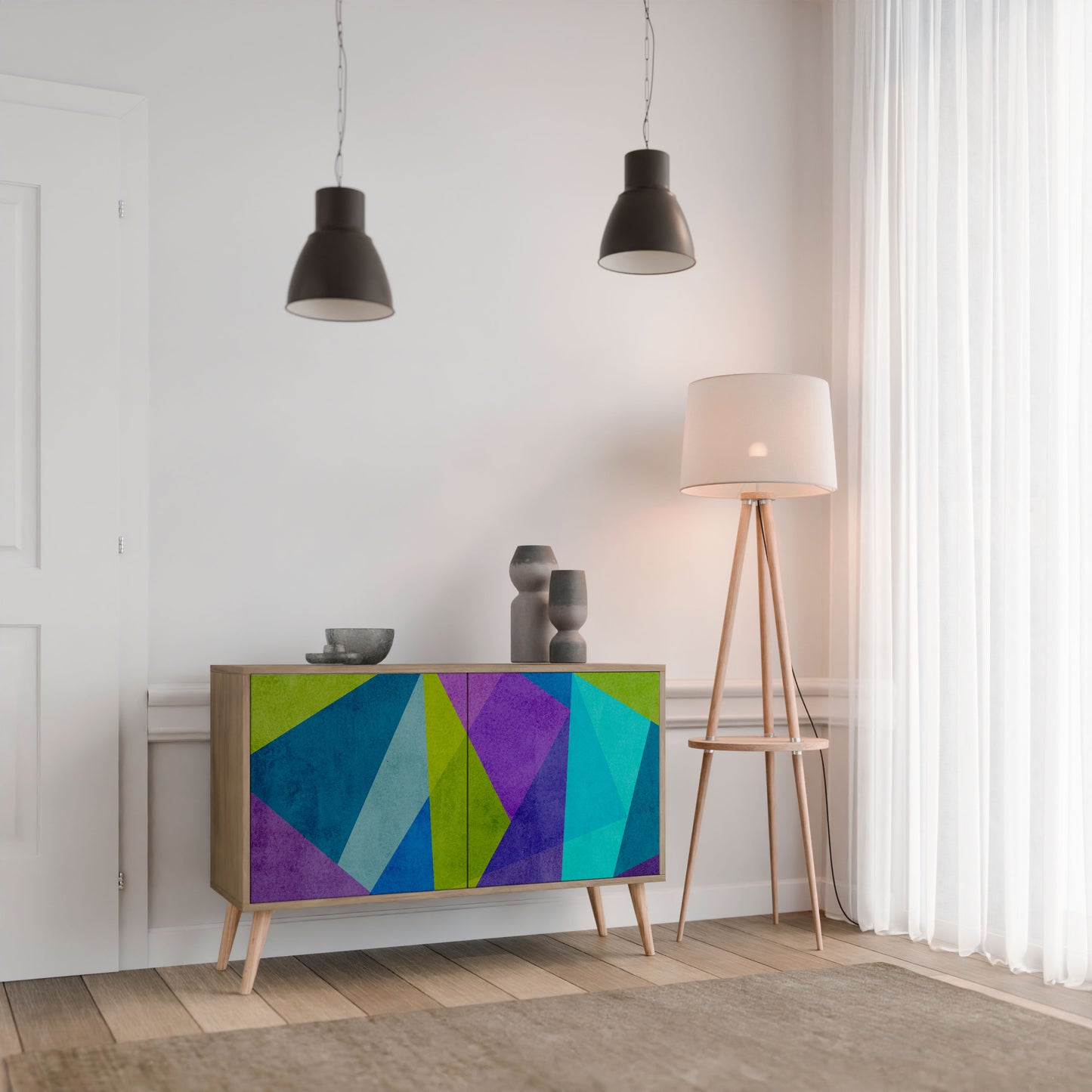 Credenza COLD SHOWCASE a 2 ante in effetto rovere