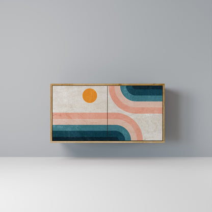 Credenza TWO HALVES a 2 ante in effetto rovere