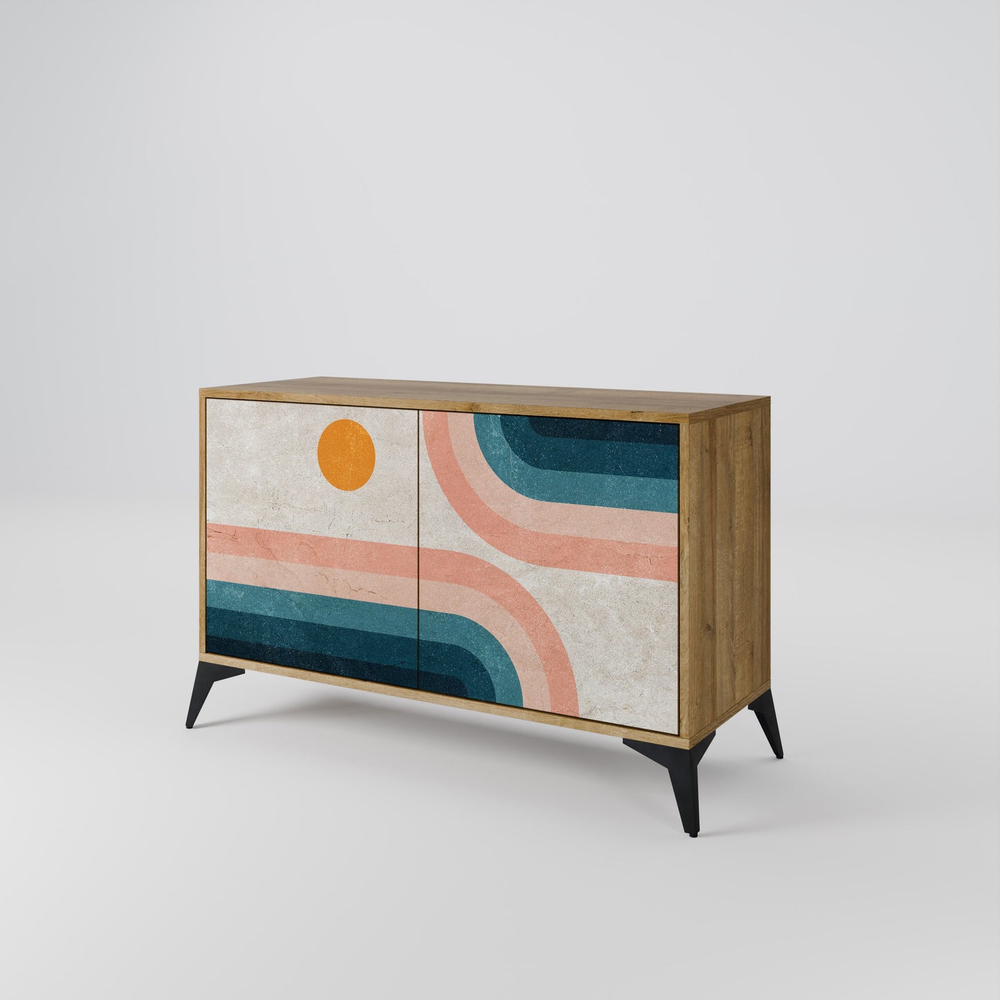 Credenza TWO HALVES a 2 ante in effetto rovere