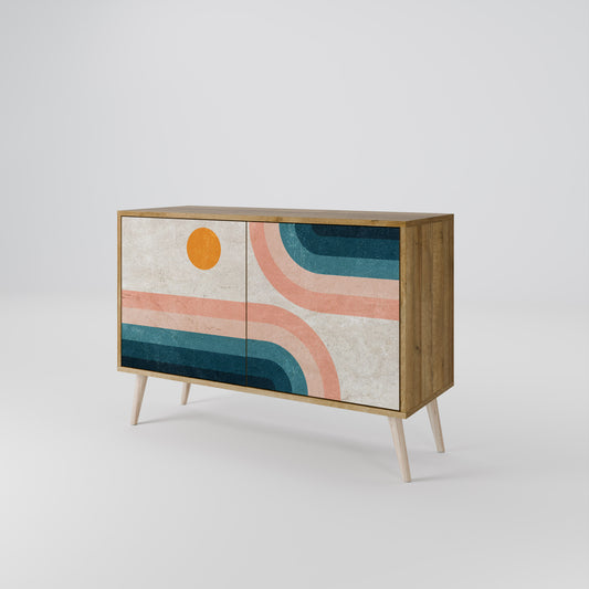 Credenza TWO HALVES a 2 ante in effetto rovere