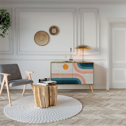 Credenza TWO HALVES a 2 ante in effetto rovere