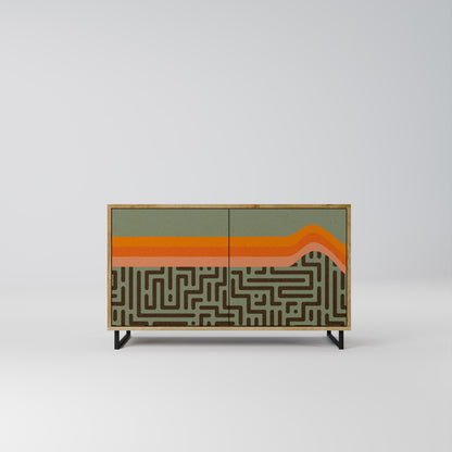 Credenza a 2 ante SIMPLE SOLUTIONS in effetto rovere