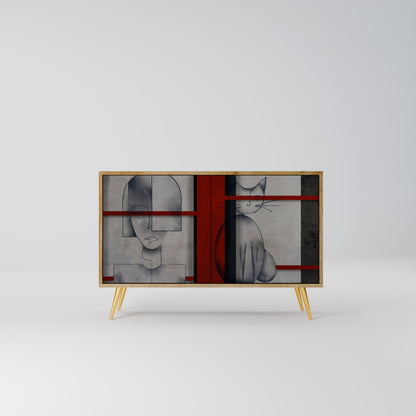 Credenza a 2 ante GRAY FIGURES in effetto rovere