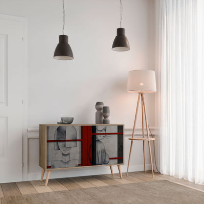 Credenza a 2 ante GRAY FIGURES in effetto rovere