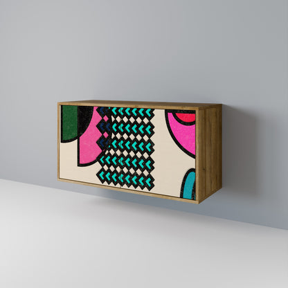 Credenza GEOMETRIC RHAPSODY a 2 ante in effetto rovere