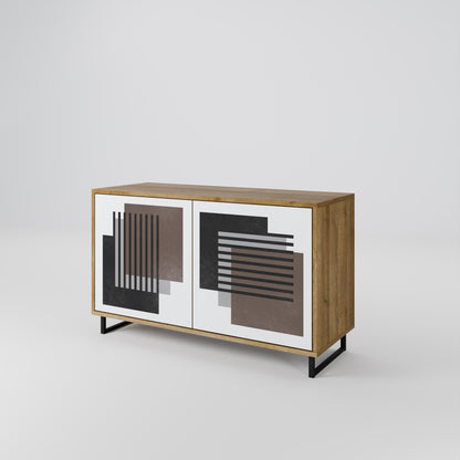 Credenza a 2 ante SHADOW SYNCHRONY in effetto rovere