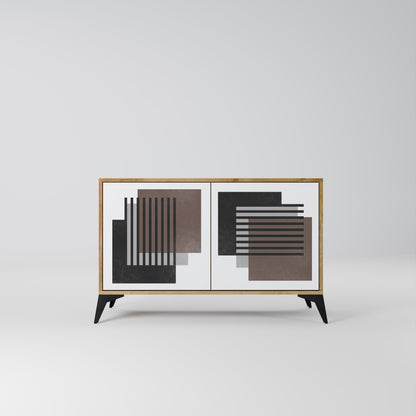 Credenza a 2 ante SHADOW SYNCHRONY in effetto rovere