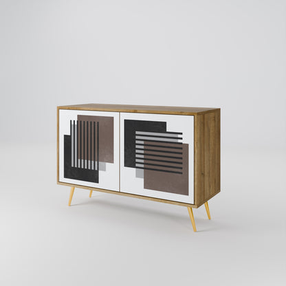 Credenza a 2 ante SHADOW SYNCHRONY in effetto rovere