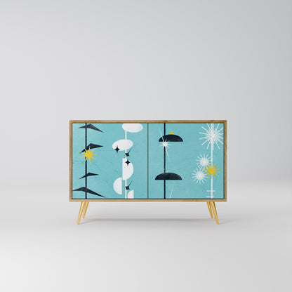 Credenza a 2 ante effetto rovere PATHS TO HAPPINESS