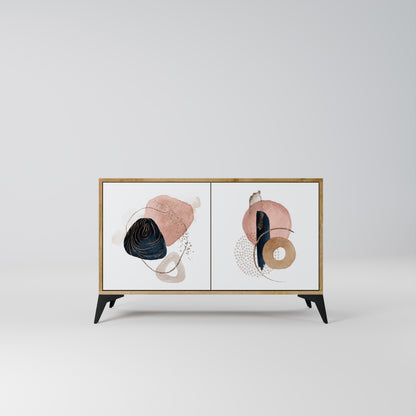 Credenza a 2 ante COLORFUL SHAPES in effetto rovere