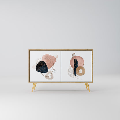 Credenza a 2 ante COLORFUL SHAPES in effetto rovere