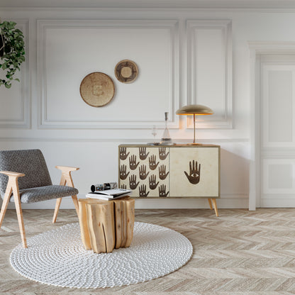 VEDI ALTRO Credenza a 2 ante effetto rovere