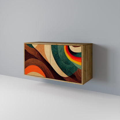 Credenza a 2 ante COLORFUL STRANDS in effetto rovere
