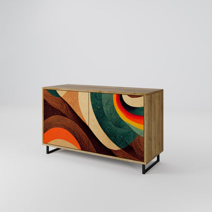 Credenza a 2 ante COLORFUL STRANDS in effetto rovere