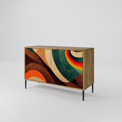 Credenza a 2 ante COLORFUL STRANDS in effetto rovere