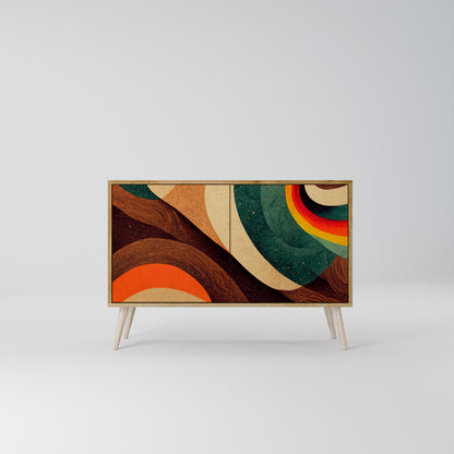 Credenza a 2 ante COLORFUL STRANDS in effetto rovere