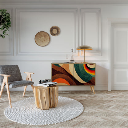 Credenza a 2 ante COLORFUL STRANDS in effetto rovere
