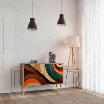Credenza a 2 ante COLORFUL STRANDS in effetto rovere