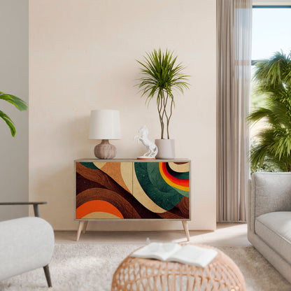 Credenza a 2 ante COLORFUL STRANDS in effetto rovere