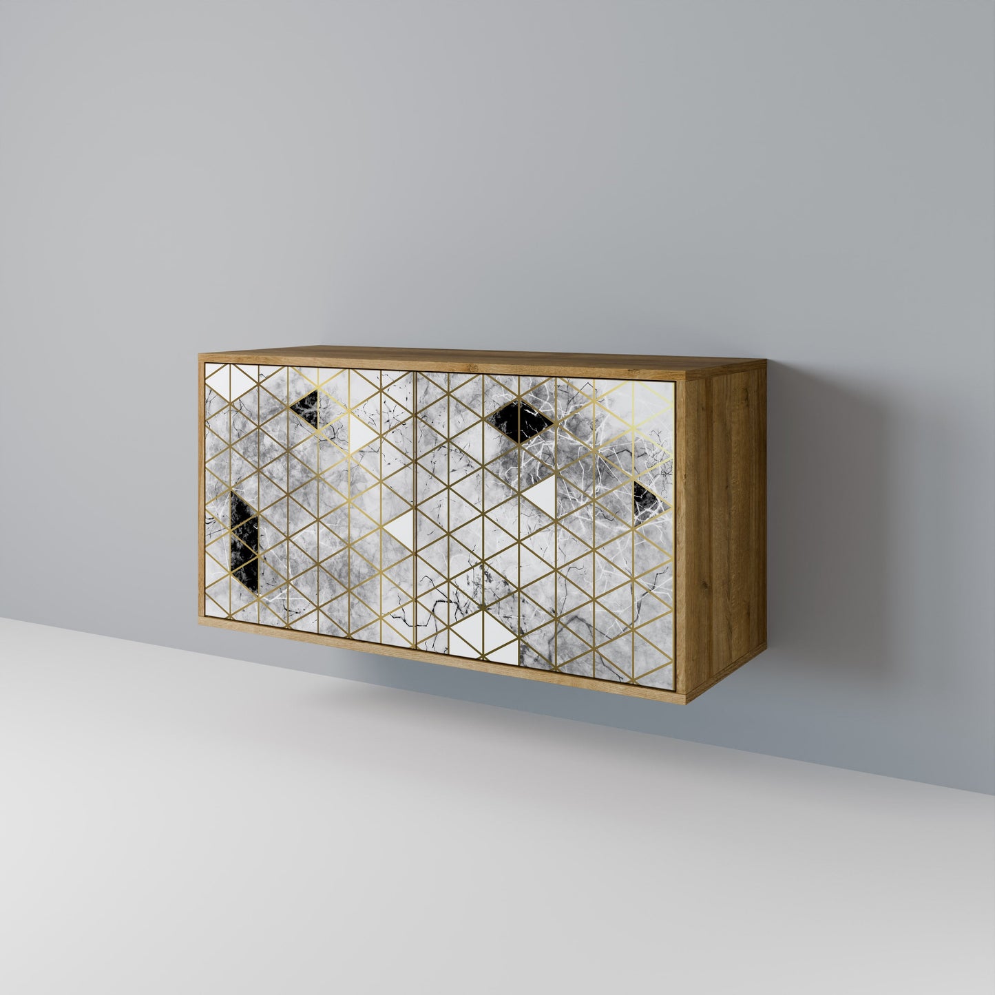 Credenza ASHEN ARIA a 2 ante in effetto rovere