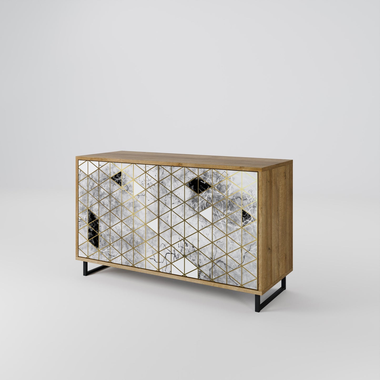 Credenza ASHEN ARIA a 2 ante in effetto rovere