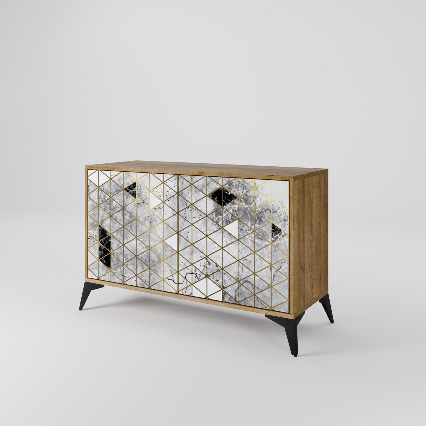 Credenza ASHEN ARIA a 2 ante in effetto rovere