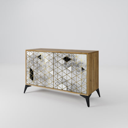 Credenza ASHEN ARIA a 2 ante in effetto rovere
