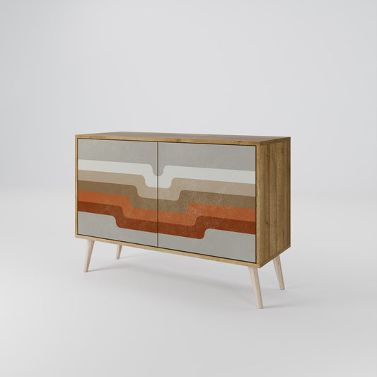 Credenza a 2 ante PECULIAR TRAIL in effetto rovere