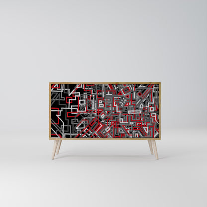 BROKEN LINES 2-Door Sideboard in Oak Effect