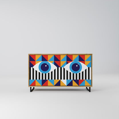 ASTRAZIONE E GEOMETRIA Credenza a 2 ante in effetto rovere