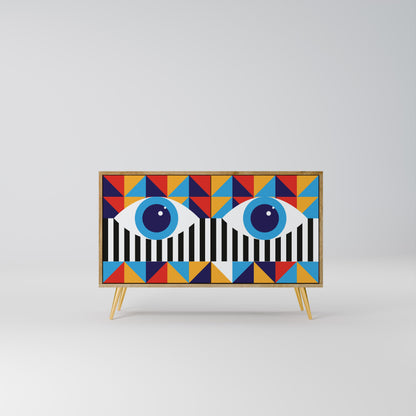 ASTRAZIONE E GEOMETRIA Credenza a 2 ante in effetto rovere
