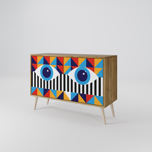 ASTRAZIONE E GEOMETRIA Credenza a 2 ante in effetto rovere
