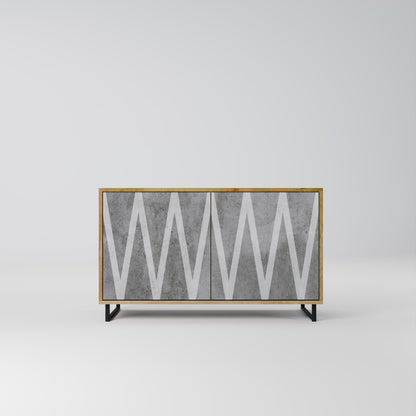 Credenza SOLID ZIG ZAG a 2 ante in effetto rovere
