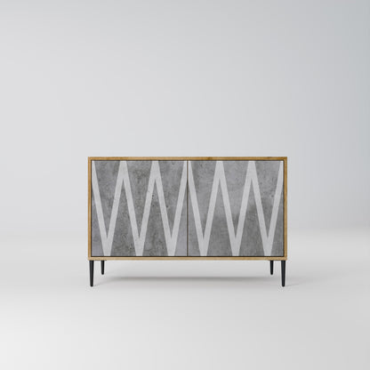 Credenza SOLID ZIG ZAG a 2 ante in effetto rovere
