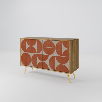 Credenza REPETITION COMPULSION a 2 ante in effetto rovere