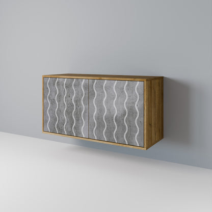 Credenza WAVES OF CONCRETE a 2 ante in effetto rovere