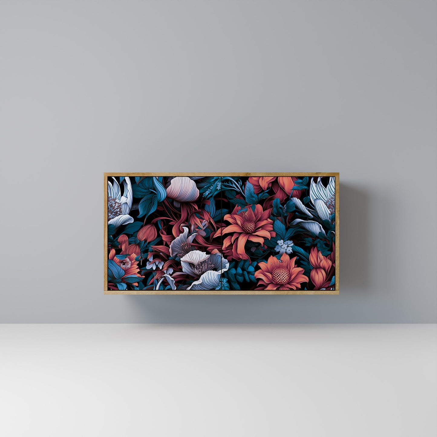 Credenza ETHEREAL BLOSSOMS a 2 ante in effetto rovere