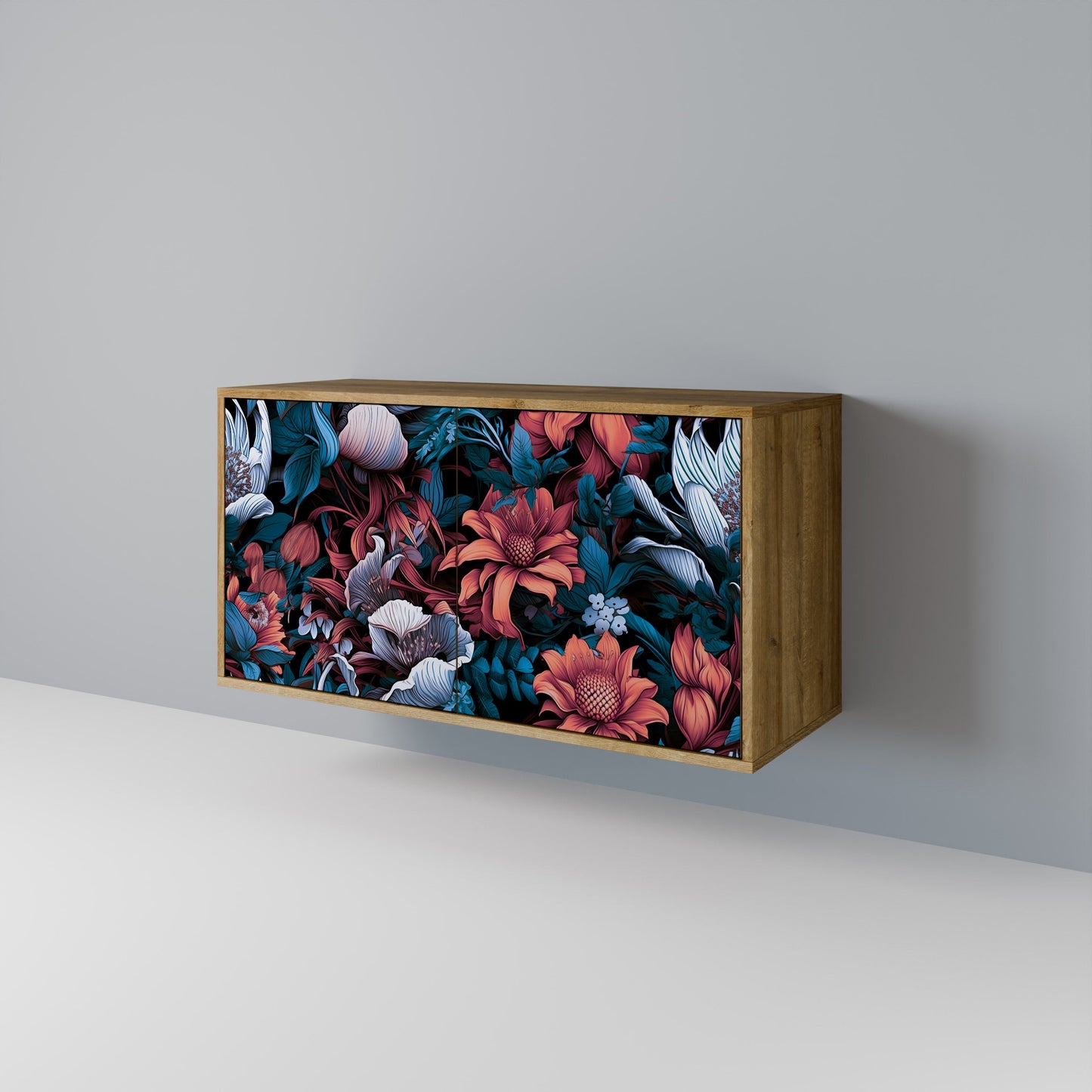 Credenza ETHEREAL BLOSSOMS a 2 ante in effetto rovere