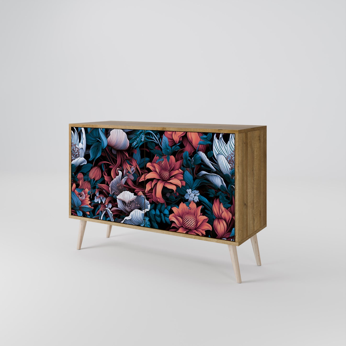 Credenza ETHEREAL BLOSSOMS a 2 ante in effetto rovere