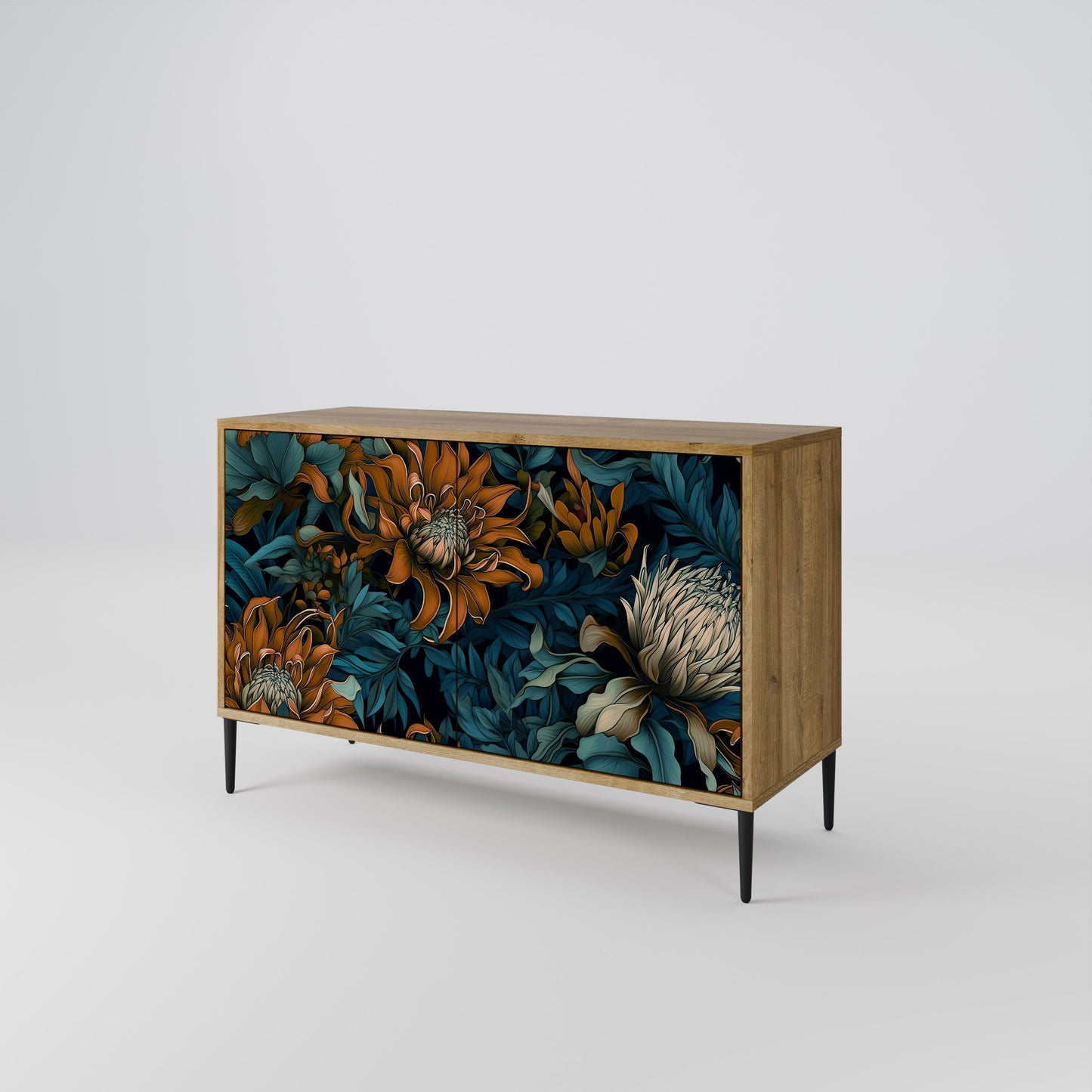 Credenza MORNING BLOOM a 2 ante effetto rovere