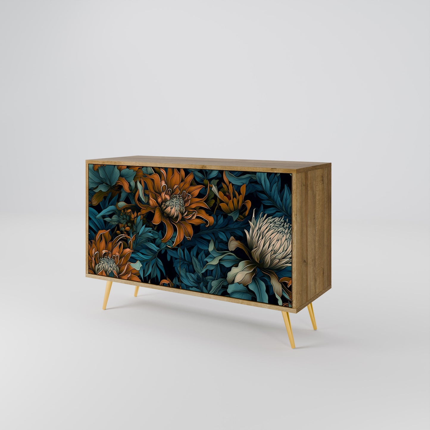 Credenza MORNING BLOOM a 2 ante effetto rovere