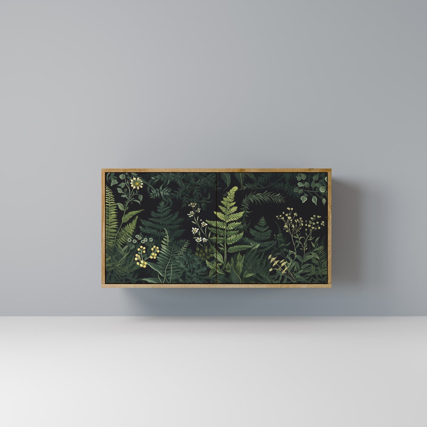 Credenza a 2 ante FERN FLOWERS in effetto rovere